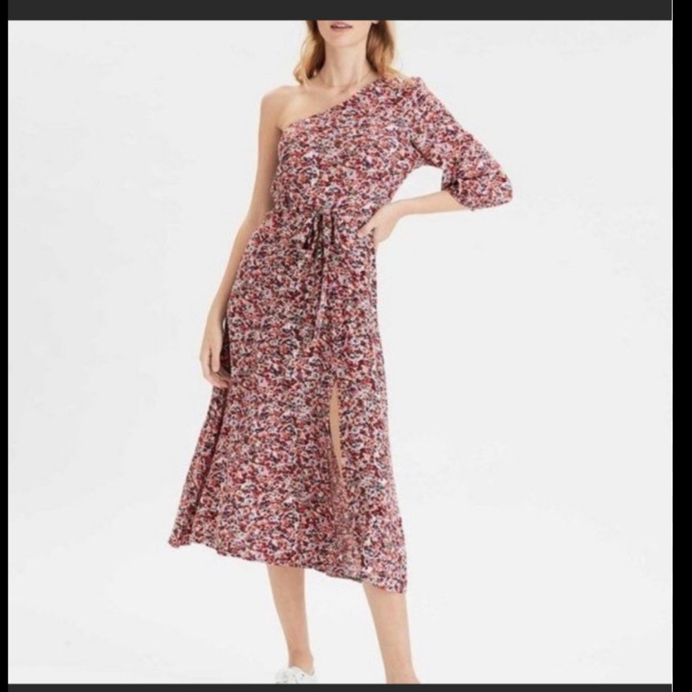 American eagle red floral midi dress
